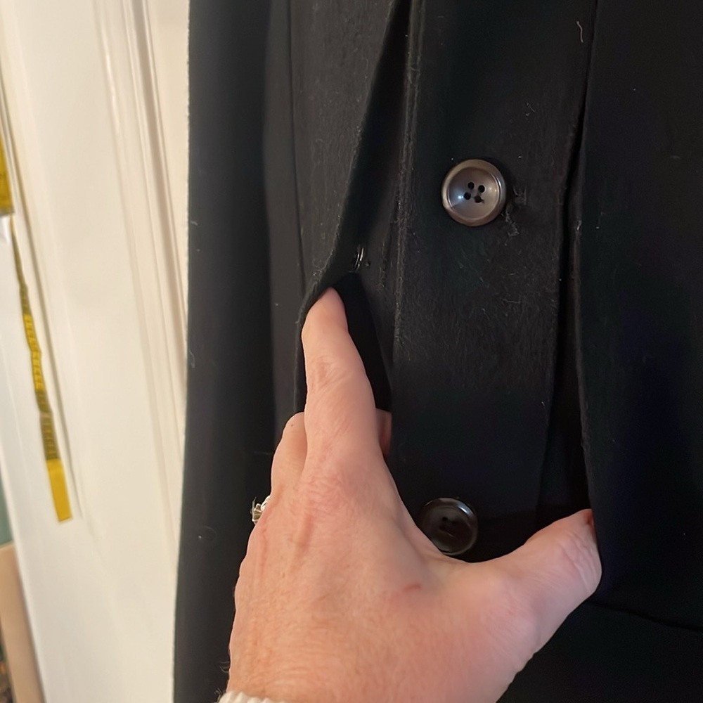 Foreign Exchange Black Wool/Viscosebutton Down Eu… - image 2